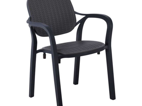 Πολυθρόνα Κήπου Στοιβαζόμενη Luna Ε302,3 58x58x84cm Anthracite