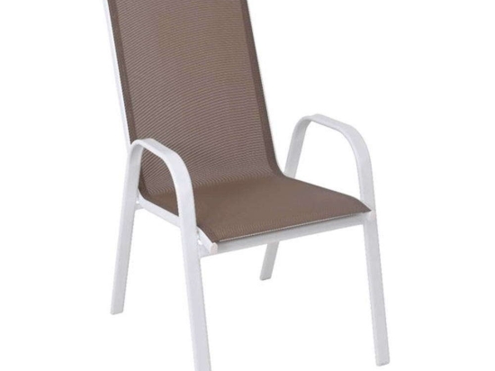 Πολυθρόνα Κήπου Στοιβαζόμενη Rio Ε270,21 55x74x91cm Cappuccino-White