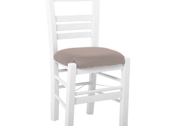 Καρέκλα Καφενείου Σίφνος Ρ969,Ε8Τ1 41x45x88cm White-Cappuccino Ξύλο,PU