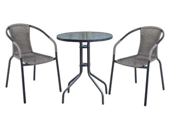 Τραπεζαρία Κήπου Baleno Ε240,14 Φ60x70cm/53x58x77cm Anthracite-Grey 2 Θέσεων