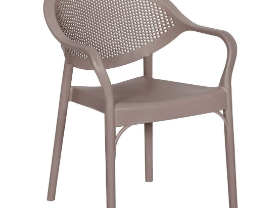 Πολυθρόνα Κήπου Alba Ε316,1 Στοιβαζόμενη 61x57x84cm Abs-Uv Cappuccino