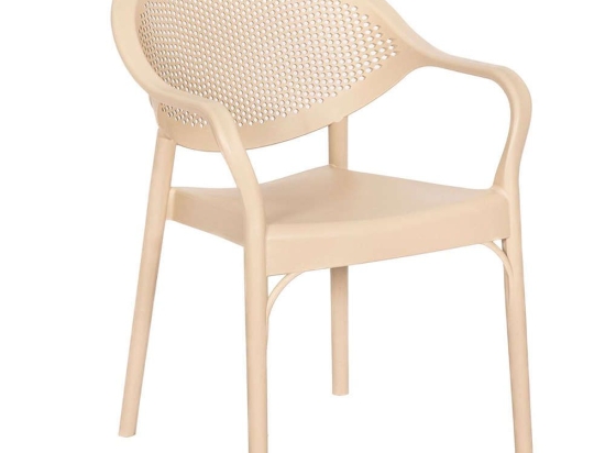 Πολυθρόνα Κήπου Alba Ε316,2 Στοιβαζόμενη 61x57x84cm Abs-Uv Beige