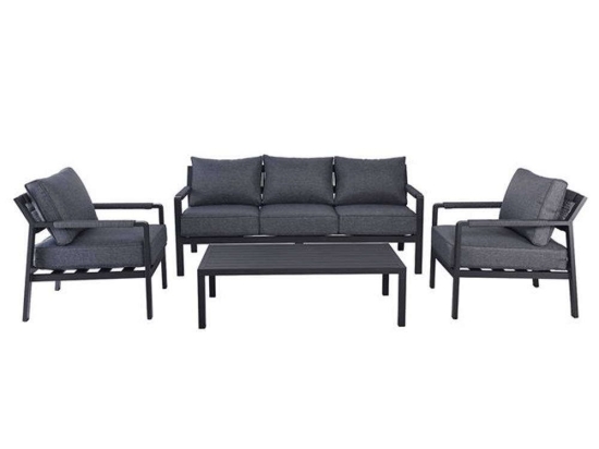 Σαλόνι Κήπου Riviera (Σετ 4Τμχ) Ε6843 Anthracite 5 Θέσεων