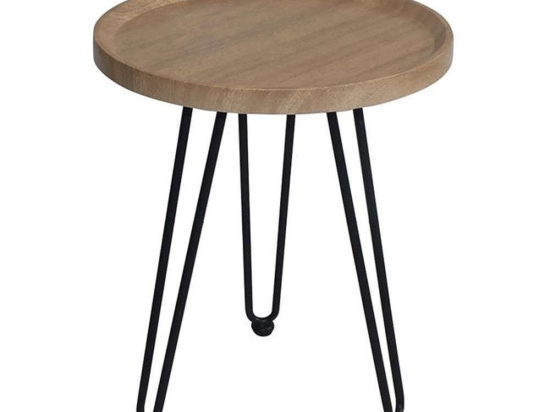 Τραπεζάκι Βοηθητικό Matrix ΕΜ962,1 Φ45x55cm Natural-Black