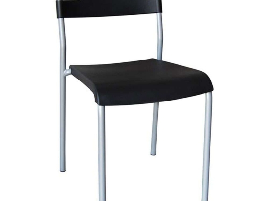 Καρέκλα Swift ΕΜ912,2 42x46x77cm Silver-Black Μέταλλο,Πολυπροπυλένιο