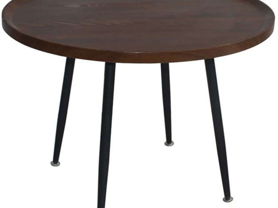 Τραπεζάκι Βοηθητικό Matrix ΕΜ965,2 Φ70x52cm Walnut-Black