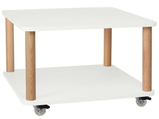 Τραπεζάκι Βοηθητικό Τροχήλατο Ashme ASHMEROLLST1 64x64x42,5cm White