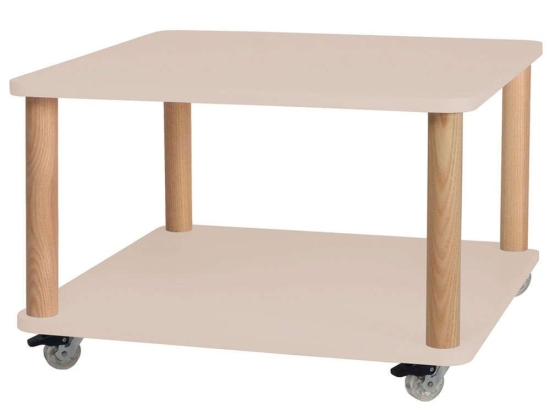 Τραπεζάκι Βοηθητικό Τροχήλατο Ashme ASHMEROLLST4 64x64x42,5cm Beige
