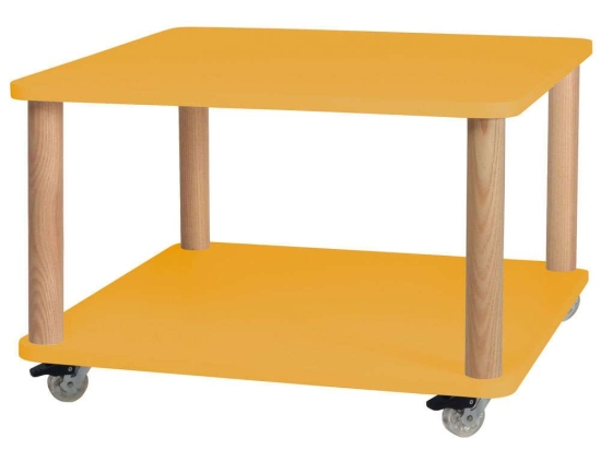 Τραπεζάκι Βοηθητικό Τροχήλατο Ashme ASHMEROLLST5 64x64x42,5cm Yellow