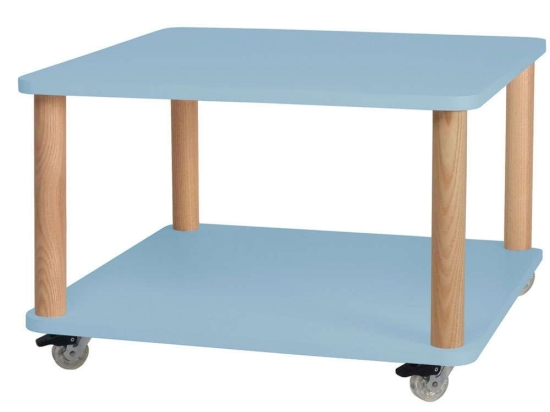 Τραπεζάκι Βοηθητικό Τροχήλατο Ashme ASHMEROLLST13 64x64x42,5cm Light Blue