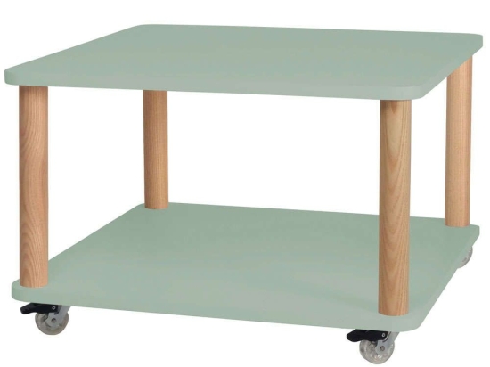 Τραπεζάκι Βοηθητικό Τροχήλατο Ashme ASHMEROLLST17 64x64x42,5cm Sage Green