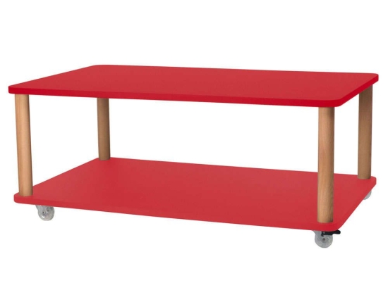Τραπέζι Σαλονιού Τροχήλατο Ashme ASHMEROLLCT12 64x105x42,5cm Red