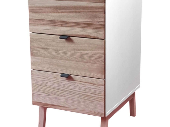 Συρταριέρα Γραφείου Luka 3 LUKAWTDNAT1 41x50x75cm Natural-White