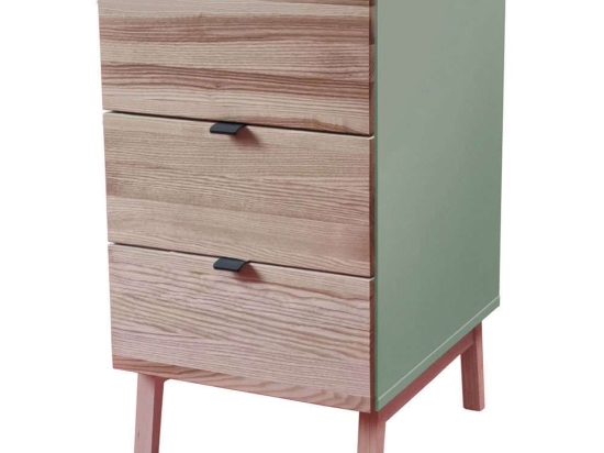 Συρταριέρα Γραφείου Luka 3 LUKAWTDNAT17 41x50x75cm Natural-Sage Green
