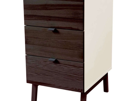 Συρταριέρα Γραφείου Luka 3 LUKAWTDWAL2 41x50x75cm Walnut-Chalk White