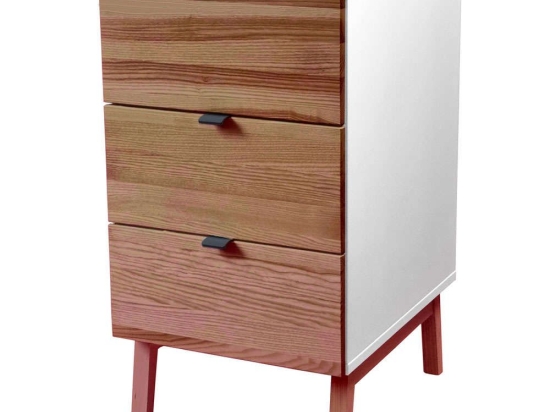 Συρταριέρα Γραφείου Luka 3 LUKAWTDOAK1 41x50x75cm Oak-White