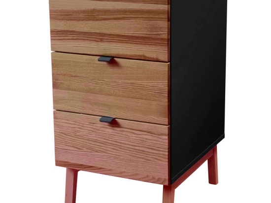 Συρταριέρα Γραφείου Luka 3 LUKAWTDOAKBLACK 41x50x75cm Oak-Black