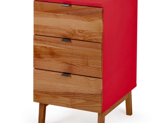 Συρταριέρα Γραφείου Luka 3 LUKADOAK12 41x50x75cm Oak-Red