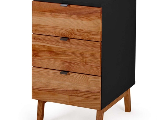 Συρταριέρα Γραφείου Luka 3 LUKADOAKBLACK 41x50x75cm Oak-Black