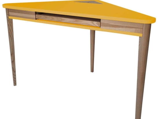 Γραφείο Γωνιακό Ashme ASHMECORKOF5 114x85x75cm Yellow