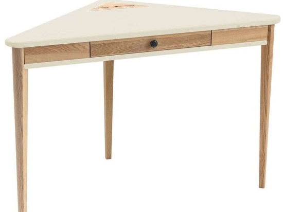 Γραφείο Γωνιακό Με Συρτάρι Ashme ASHMECOROF2 114x85x75cm Chalk White