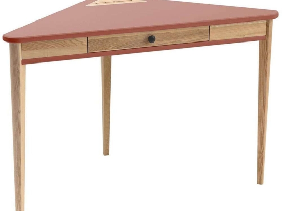 Γραφείο Γωνιακό Με Συρτάρι Ashme ASHMECOROF16 114x85x75cm Dark Coral