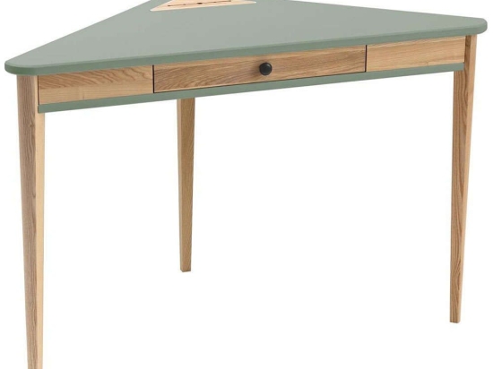 Γραφείο Γωνιακό Με Συρτάρι Ashme ASHMECOROF17 114x85x75cm Sage Green