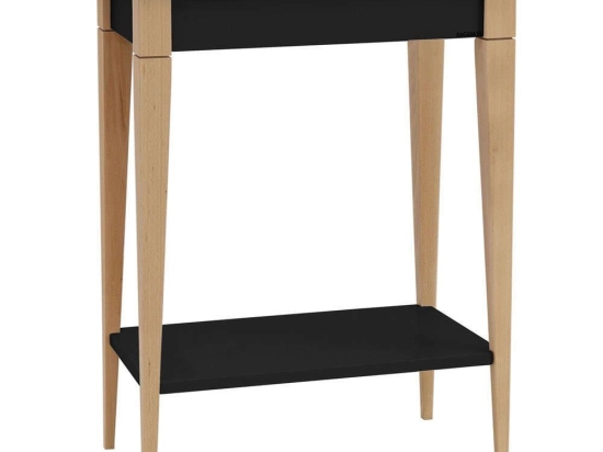 Κονσόλα Mimo S MIMOCSBEBLACK 65x35x74cm Black-Beech Mdf,Ξύλο