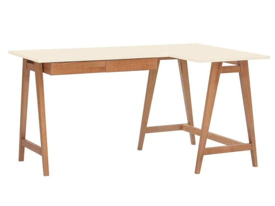 Γραφείο Luka Δεξιά Γωνία LUKAROFOAK2 135x50x75cm Oak-Chalk White