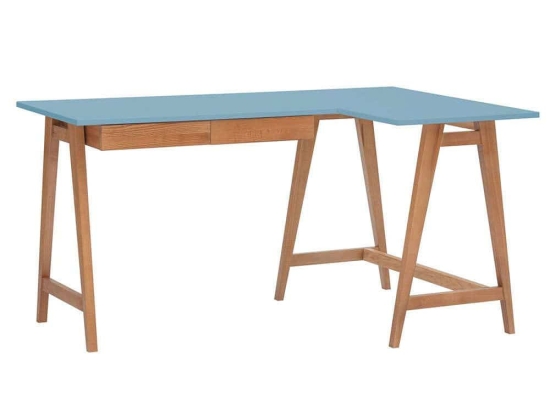Γραφείο Luka Δεξιά Γωνία LUKAROFOAK13 135x50x75cm Oak-Light Blue