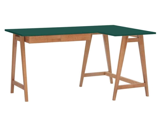 Γραφείο Luka Δεξιά Γωνία LUKAROFOAK10 135x50x75cm Oak-Sea Green