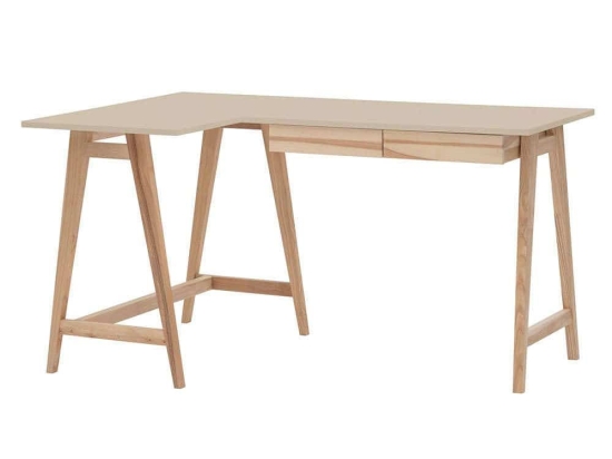 Γραφείο Luka Αριστερή Γωνία LUKALOFASH4 135x50x75cm Natural-Beige