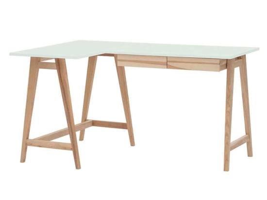 Γραφείο Luka Αριστερή Γωνία LUKALOFASH11 135x50x75cm Natural-Mint