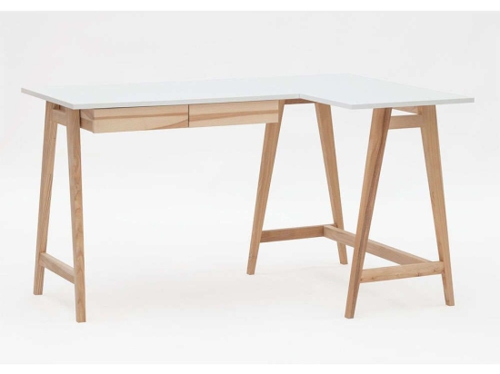 Γραφείο Luka Δεξιά Γωνία LUKAROFASH1 135x50x75cm Natural-White
