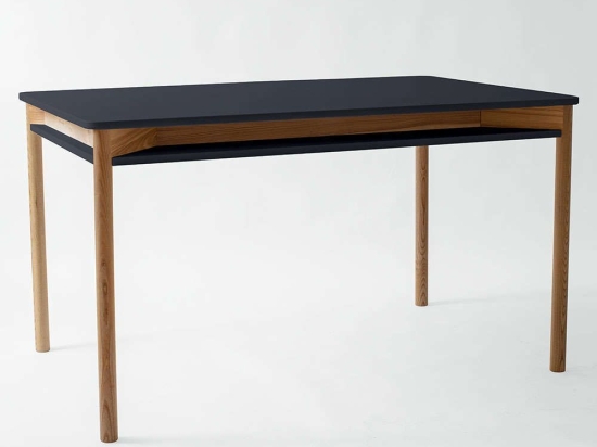 Τραπέζι Επεκτεινόμενο Με Ραφάκι Zeen ZEENEXTBE3 140x90x75/200x90x75cm Graphite Mdf,Ξύλο