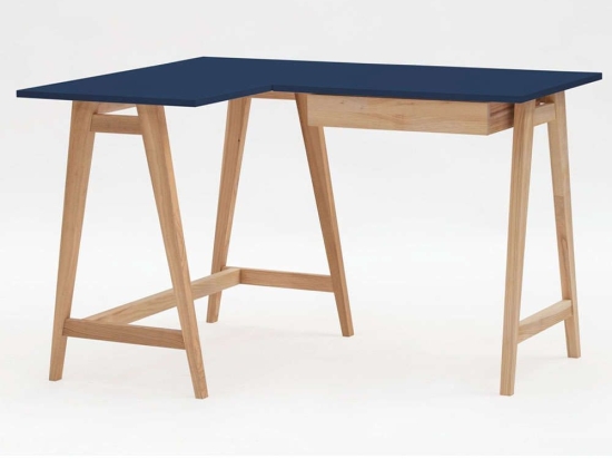 Γραφείο Luka S Αριστερή Γωνία LUKALOFSASH15 115x50x75cm Natural-Navy Blue