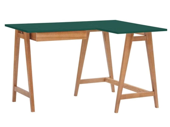 Γραφείο Luka S Δεξιά Γωνία LUKAROFSOAK10 115x50x75cm Oak-Sea Green
