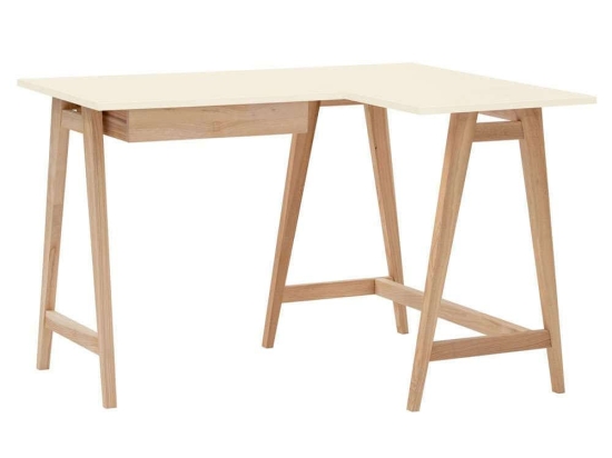 Γραφείο Luka S Δεξιά Γωνία LUKAROFSASH2 115x50x75cm Natural-Chalk White