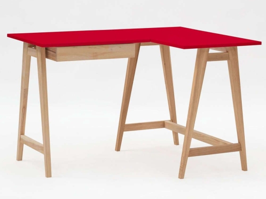 Γραφείο Luka S Δεξιά Γωνία LUKAROFSASH12 115x50x75cm Natural-Red