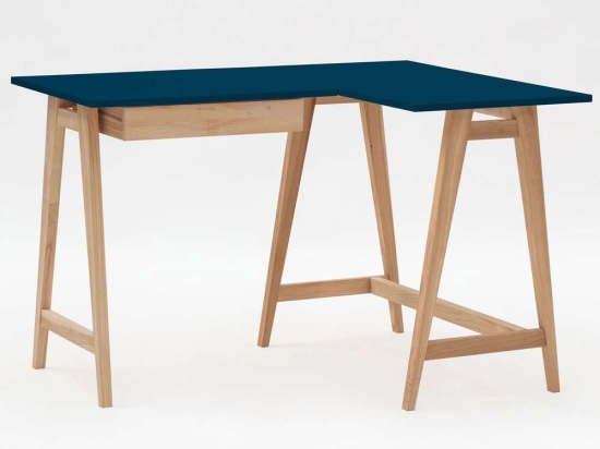 Γραφείο Luka S Δεξιά Γωνία LUKAROFSASH14 115x50x75cm Natural-Petrol Blue