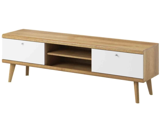 Έπιπλο Τηλεόρασης Riviera II Natural-White 160Χ50Χ40 cm Μελαμίνη
