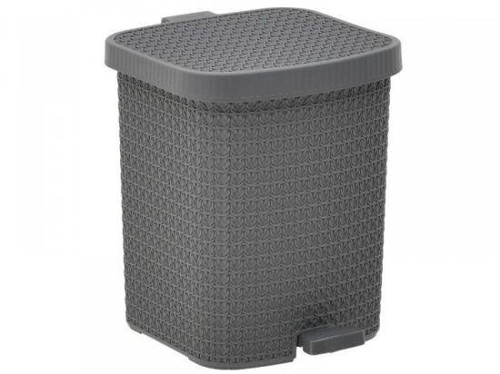 Inart Κάδος Απορριμμάτων Με Πεντάλ Pl Γκρι 12 Lt 26X27X33