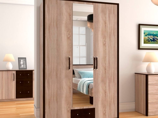 ΝΤΟΥΛΑΠΑ ΤΡΙΦΥΛΛΗ SCARLET3D SONOMA-WENGE 136X58X212ΕΚ