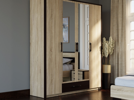ΝΤΟΥΛΑΠΑ ΤΕΤΡΑΦΥΛΛΗ SCARLET SONOMA-WENGE 180X58X212ΕΚ