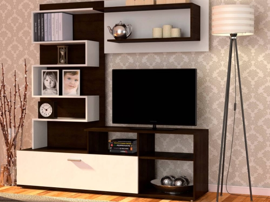 ΣΥΝΘΕΣΗ ΤΗΛΕΟΡΑΣΗΣ JASMIN 170X41.5X170ΕΚ WENGE(ΣΟΚΟΛΑ)-ΛΕΥΚΟ