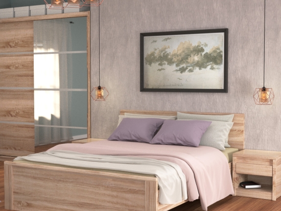 ΚΡΕΒΑΤΙ NORTON ΔΙΠΛΟ ΧΩΡΙΣ ΠΑΤΩΜΑ SONOMA 160X200CM