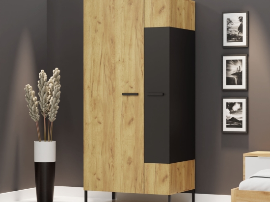 ΔΙΦΥΛΛΗ ΝΤΟΥΛΑΠΑ SANTES ΧΡΥΣΟ ΔΡΥΣ-ΓΡΑΦΙΤΗΣ 90X60X197.5CM