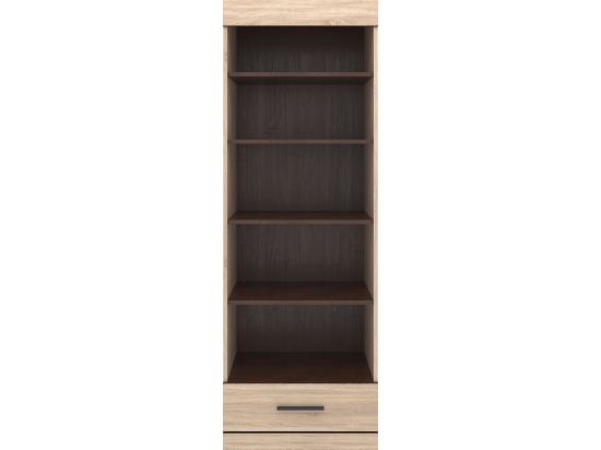 ΒΙΒΛΙΟΘΗΚΗ SOLO 2S 60X41X197 SONOMA ΜΕ WENGE ΚΑΙ MDF ΚΑΜΠΥΛΩΤΟ ΤΕΛΕΙΩΜΑ