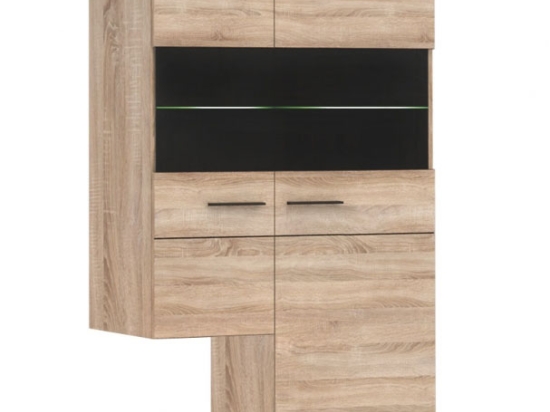 ΚΡΕΜΑΣΤΗ ΒΙΤΡΙΝΑ ΔΙΦΥΛΛΗ SOLO ΔΕΞΙΑ 2W 90X41X136CM SONOMA WENGE