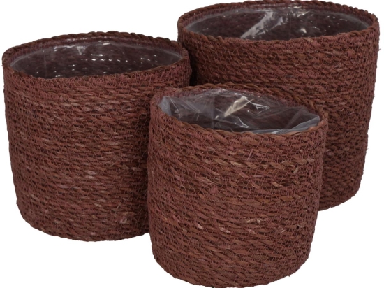 ΚΑΛΑΘΙ ARTELIBRE ALMOND SEAGRASS 20X20X18CM ΣΕΤ 3ΤΜΧ